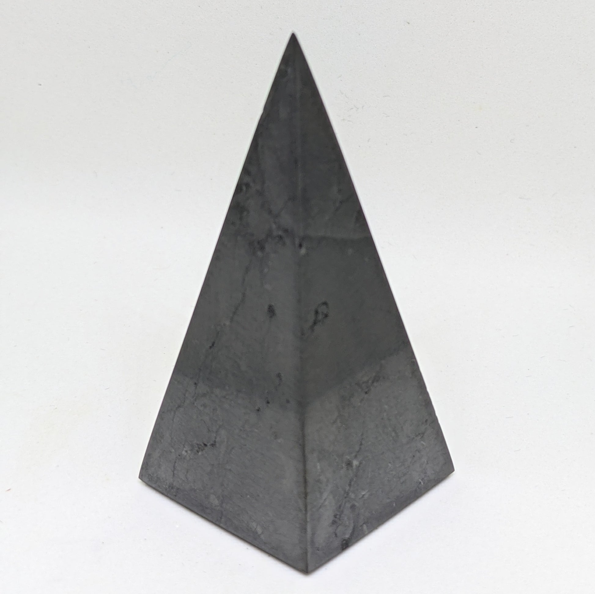 31x67mm Polished Shungite Tall Pyramid Tower-Gemstone-Jipsi Junk-JipsiJunk