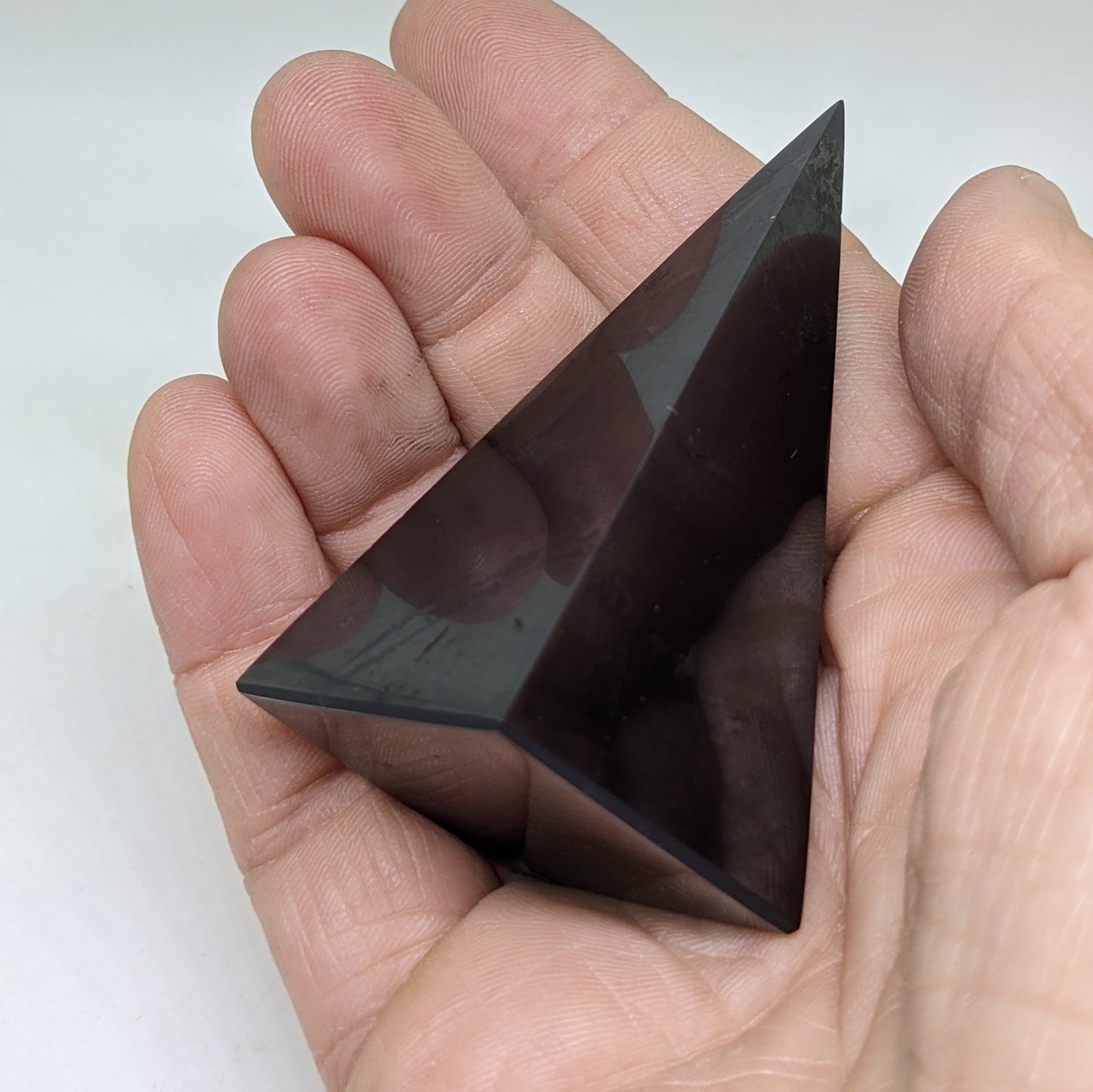 31x67mm Polished Shungite Tall Pyramid Tower-Gemstone-Jipsi Junk-JipsiJunk