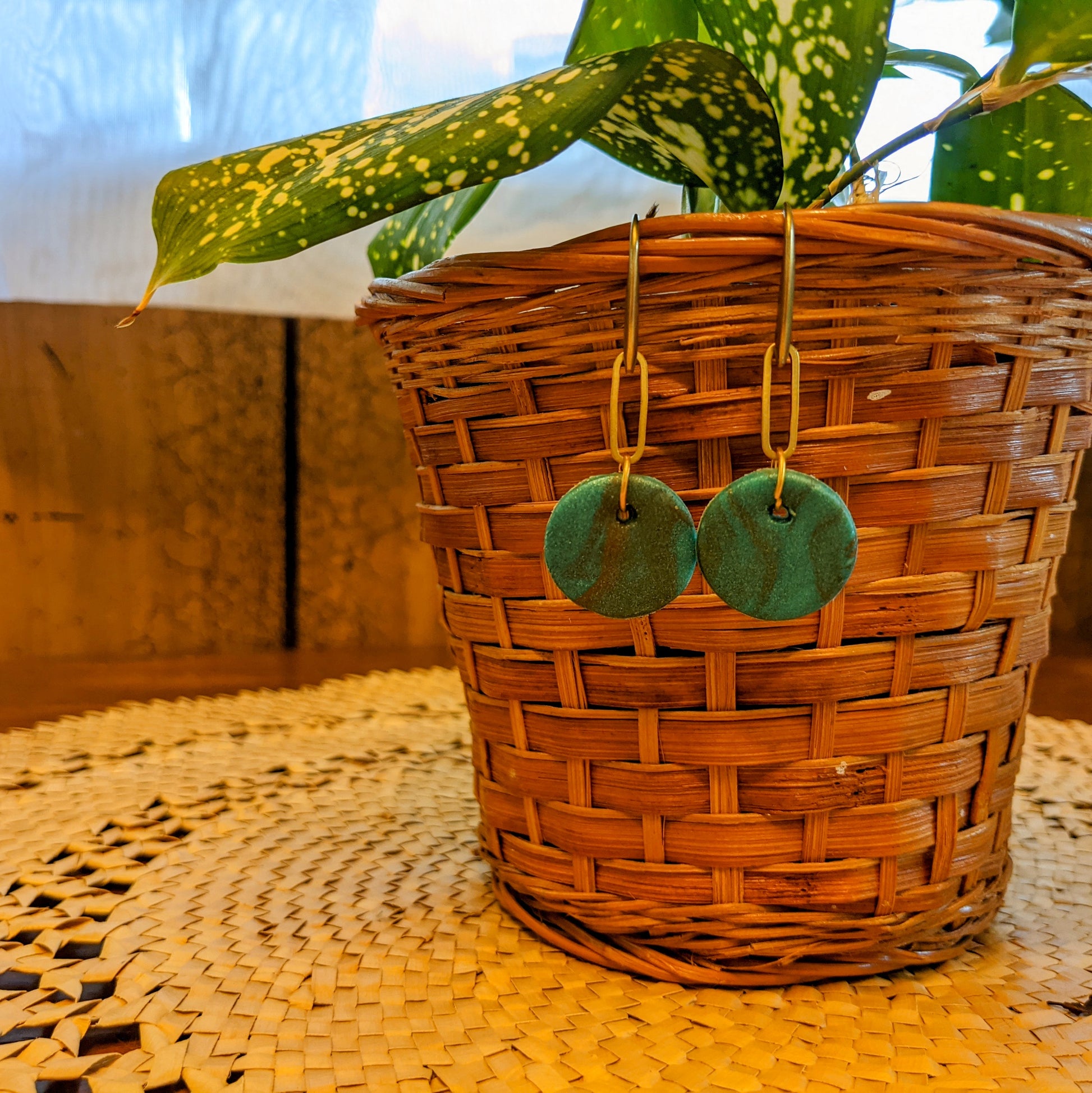 TURQUOISE CLAY DROP EARRINGS-EARRINGS-Jipsi Junk-JipsiJunk