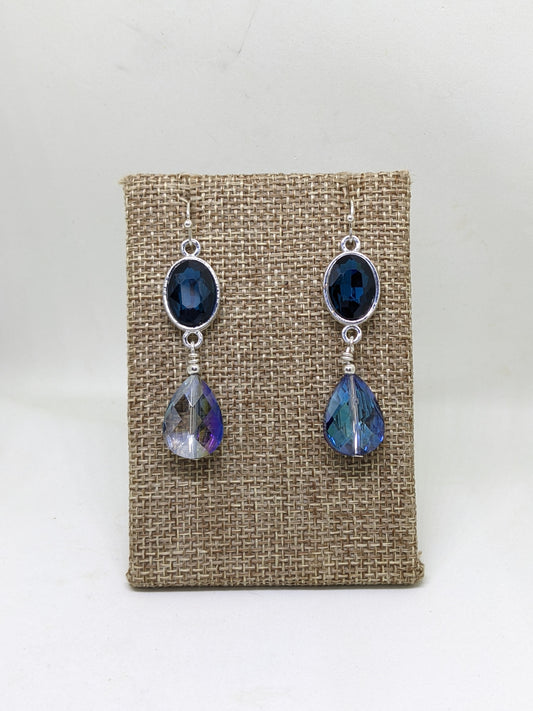 DRAMATIC EVENING CRYSTAL DROP EARRINGS-earrings-JipsiJunk-JipsiJunk