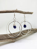 ORBITAL LAPIS LAZULI DROP HOOPS-EARRINGS-Jipsi Junk-JipsiJunk