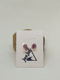 ELECTROPLATED PINK AGATE STUDS-Earrings-JipsiJunk-JipsiJunk