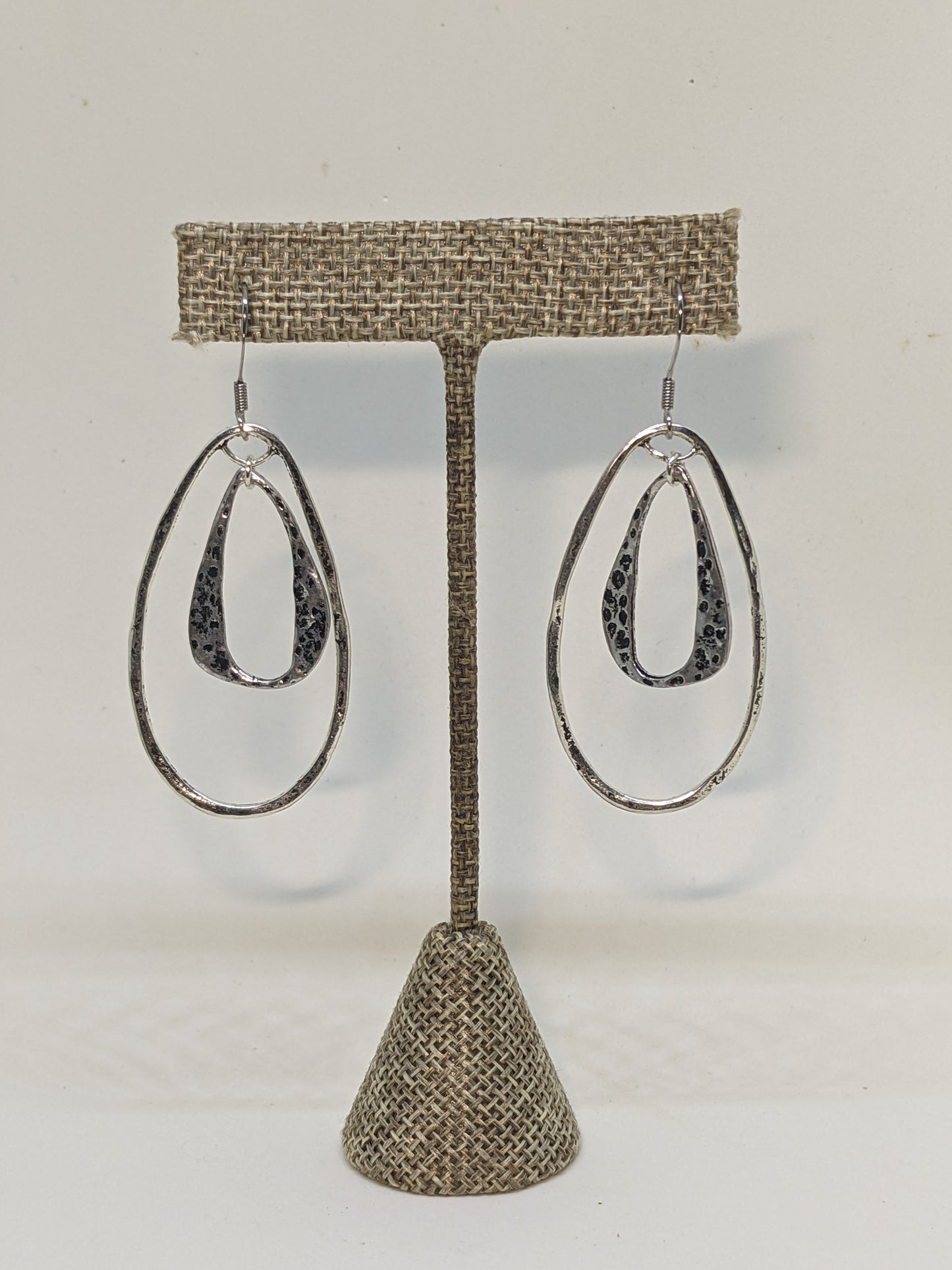 TAPERED TEXTURED HOOP EARRINGS-EARRINGS-Jipsi Junk-JipsiJunk