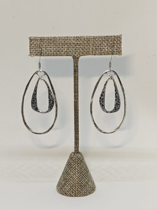 TAPERED TEXTURED HOOP EARRINGS-EARRINGS-Jipsi Junk-JipsiJunk