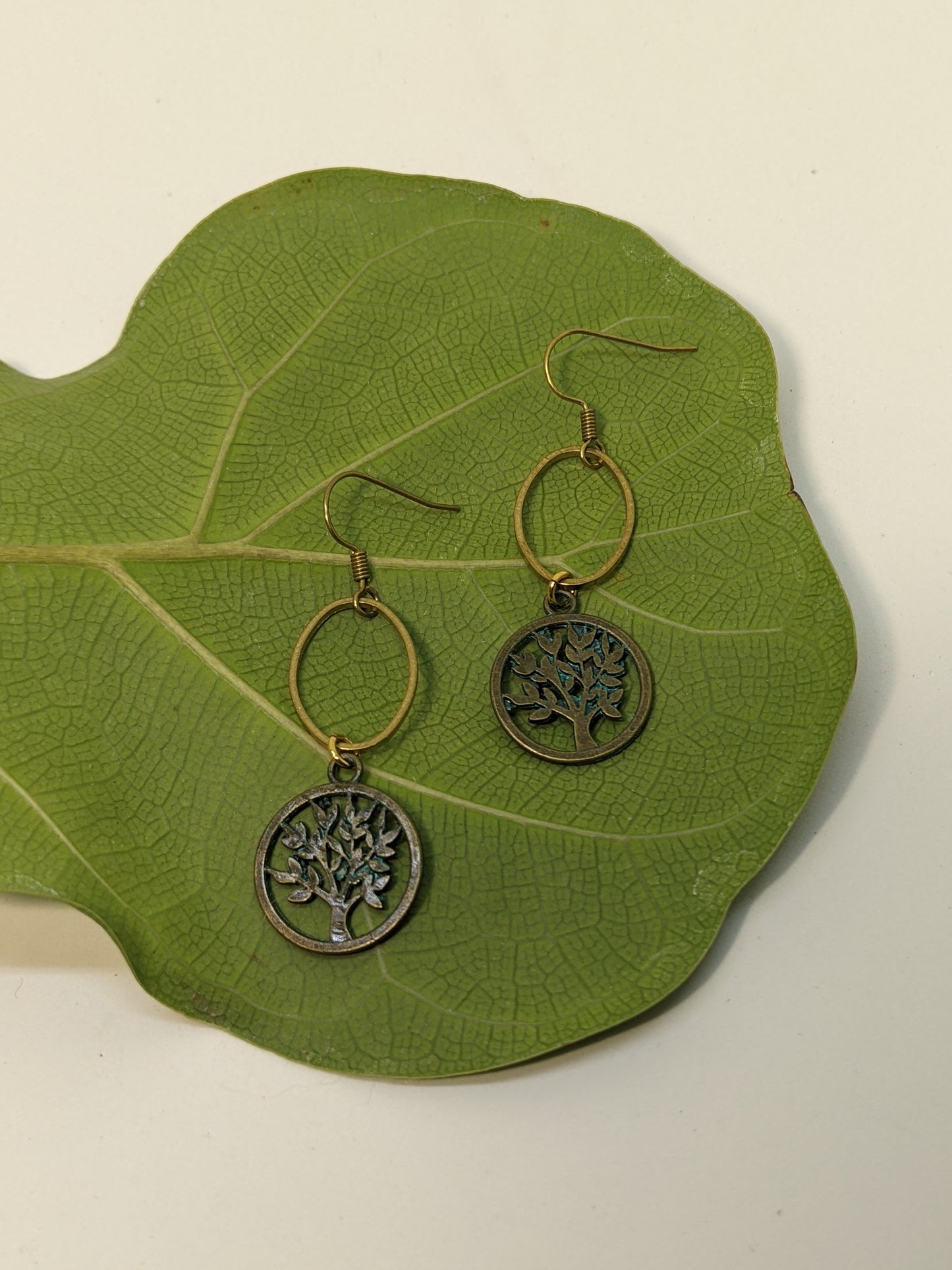 VINTAGE PATINA TREE OF LIFE EARRINGS-EARRINGS-Jipsi Junk-JipsiJunk