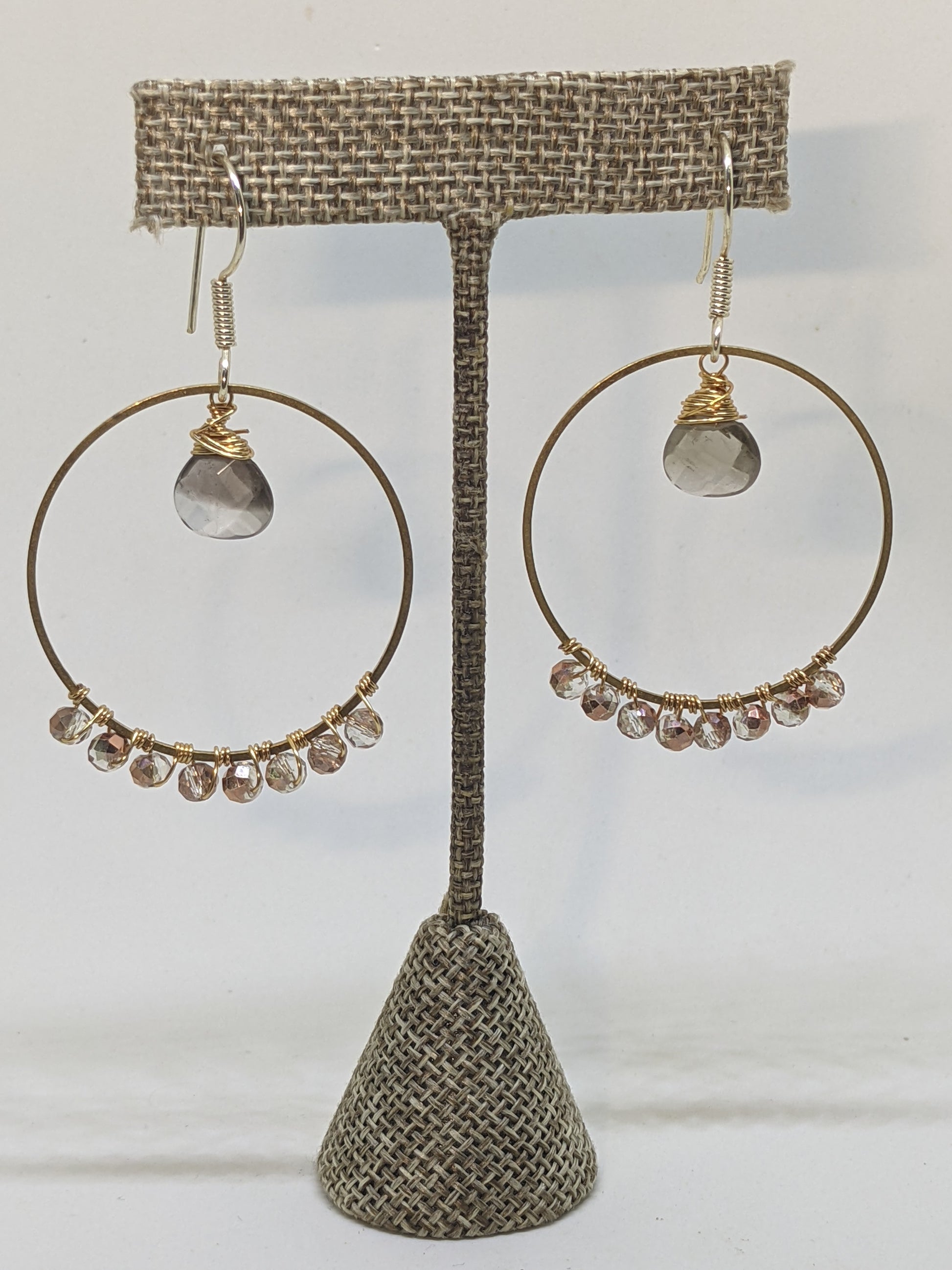 SMOKY GOLD HOOP EARRINGS-EARRINGS-Jipsi Junk-JipsiJunk