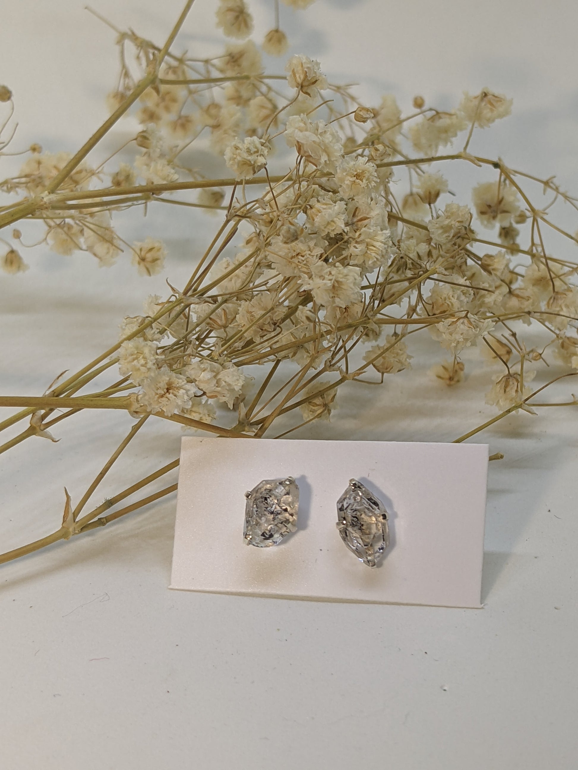 ROUGH CUT HERKIMER DIAMOND EARRINGS-EARRINGS-Jipsi Junk-JipsiJunk