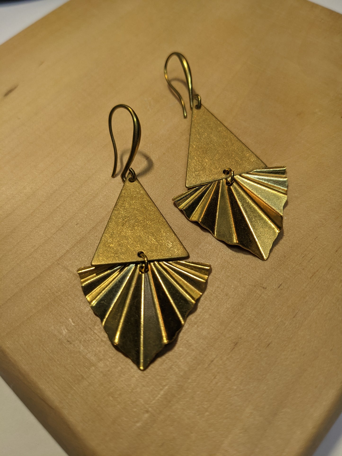 TRIANGLE PLEATED EARRINGS-EARRINGS-Jipsi Junk-JipsiJunk