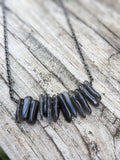 LABRADORITE CHIP BAR NECKLACE-Necklaces-Jipsi Junk-JipsiJunk