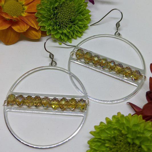 CITRINE GLASS CRYSTAL HOOPS-Jipsi Junk-JipsiJunk