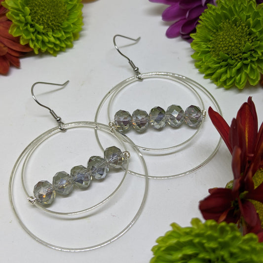BLACK DIAMOND CRYSTAL HOOPS-Jipsi Junk-JipsiJunk