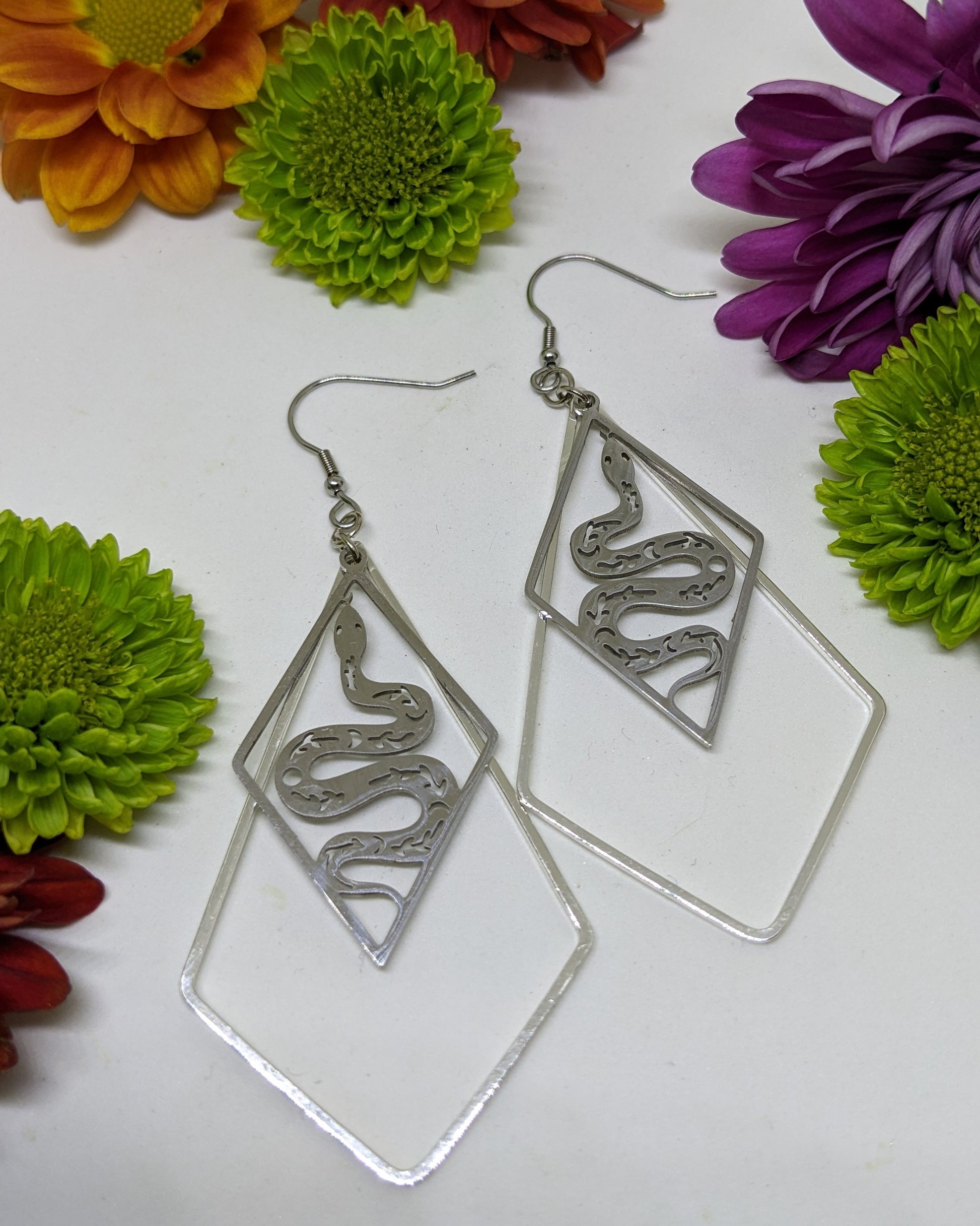 DIAMOND SNAKE EARRINGS-Jipsi Junk-JipsiJunk