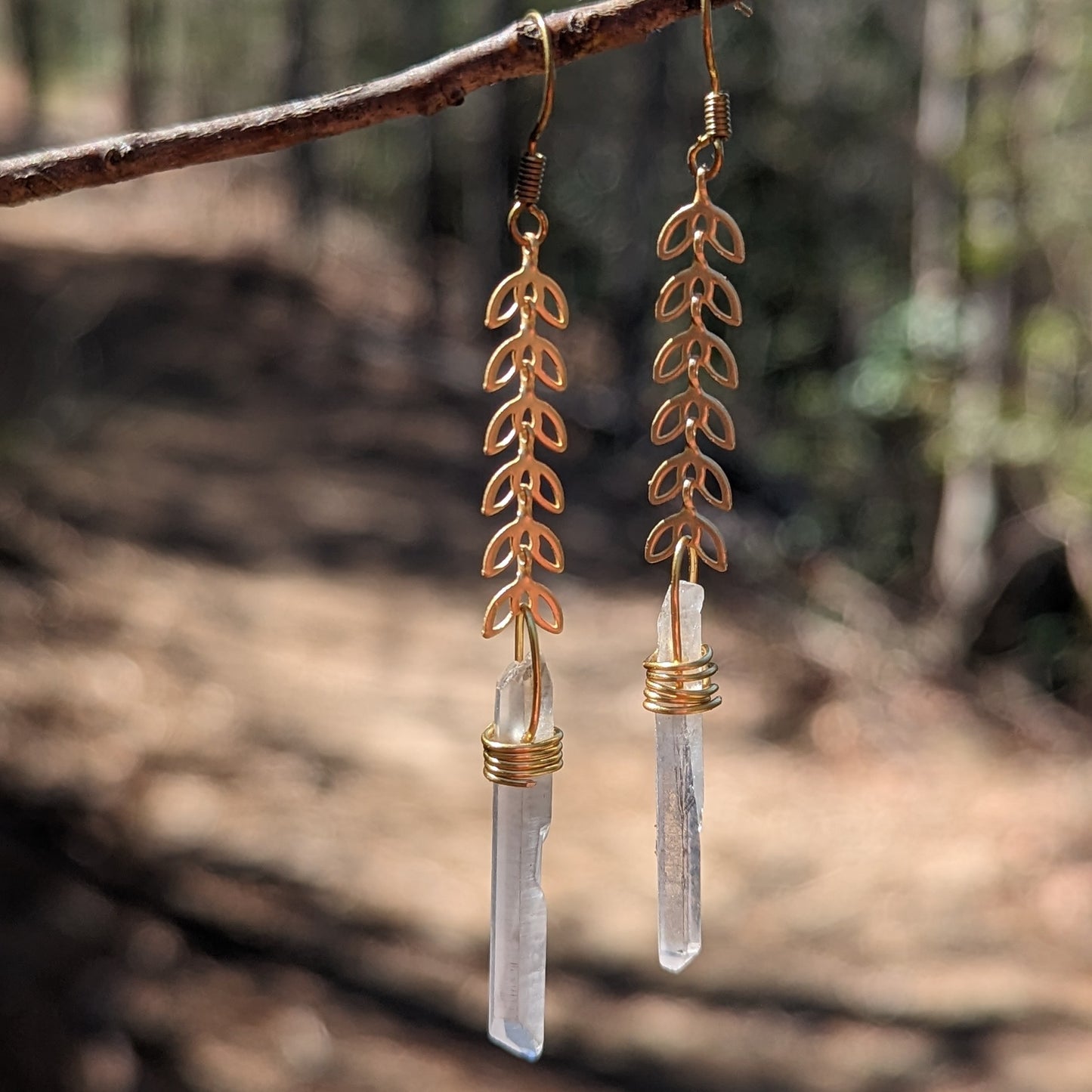 QUARTZ PETAL DROP EARRINGS-Jipsi Junk-JipsiJunk