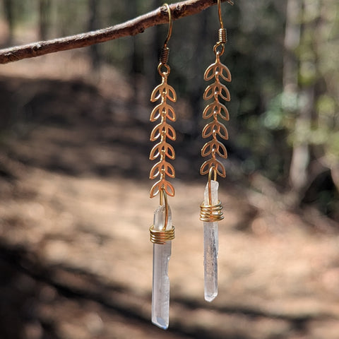 QUARTZ PETAL DROP EARRINGS-Jipsi Junk-JipsiJunk