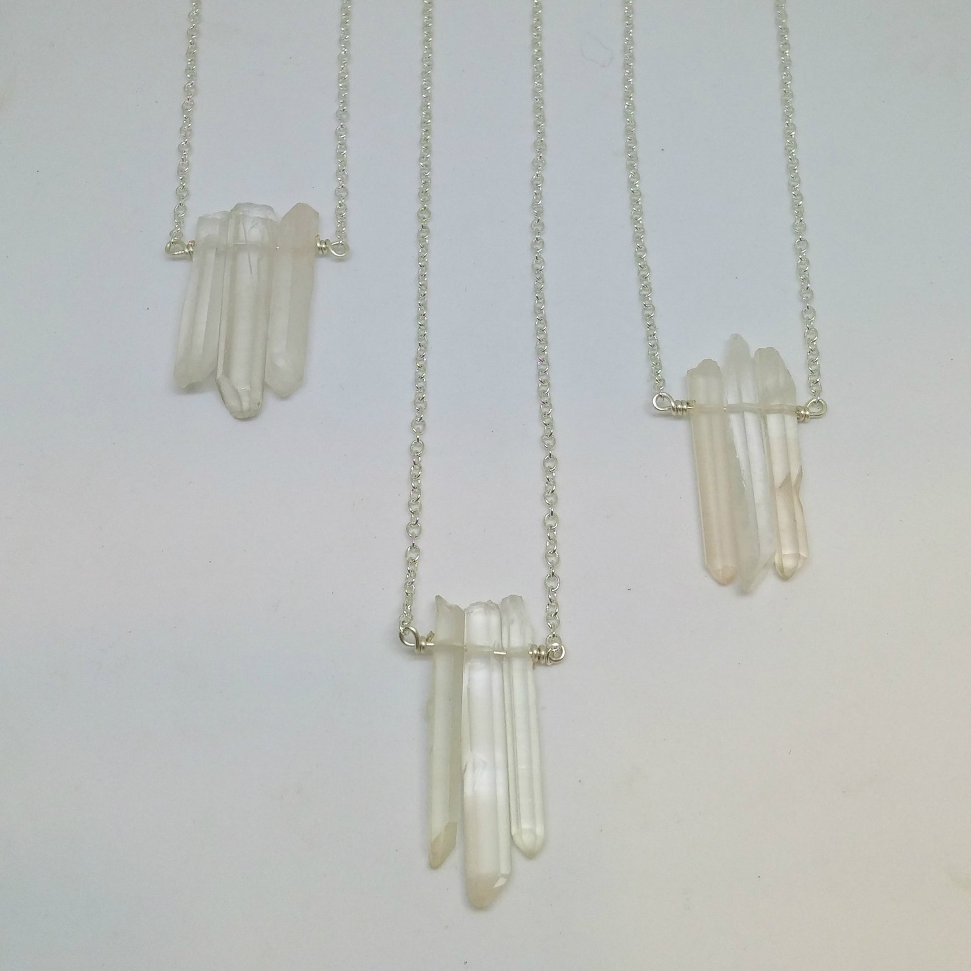 NATURAL QUARTZ CRYSTAL POINT BAR NECKLACE-NECKLACES-JipsiJunk-JipsiJunk