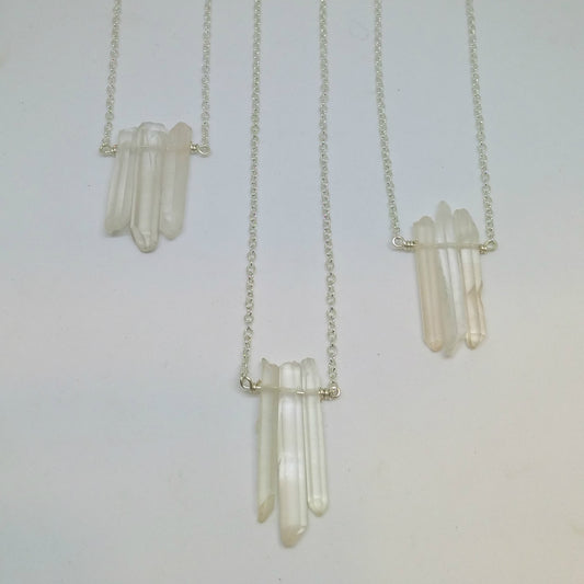 NATURAL QUARTZ CRYSTAL POINT BAR NECKLACE-NECKLACES-JipsiJunk-JipsiJunk