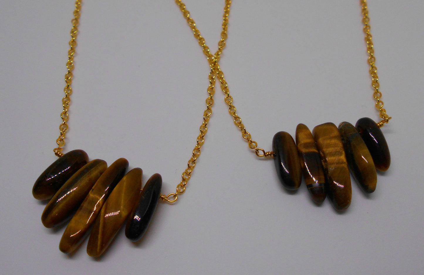 YELLOW TIGEREYE TAPERED BAR NECKLACE-NECKLACES-JipsiJunk-JipsiJunk