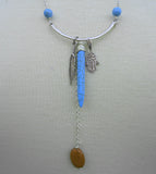 BOHEMIAN STYLE CHARM AND GEMSTONE STATEMENT NECKLACE-NECKLACES-JipsiJunk-JipsiJunk