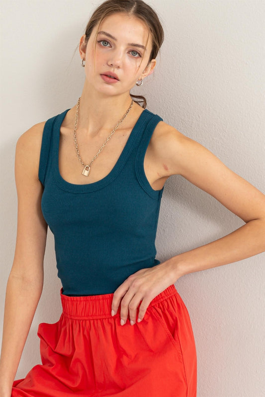 HYFVE Ribbed Scoop Neck Racerback Tank-Tops-Trendsi-JipsiJunk