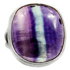 BEZEL SET FLUORITE GEMSTONE RING IN STERLING SILVER-RINGS-JipsiJunk-JipsiJunk