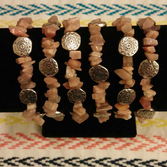 SUNSTONE CHIP SUNBURST STRETCH BRACELET-BRACELETS-JipsiJunk-JipsiJunk