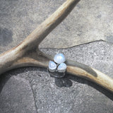 CHATOYANT RAINBOW MOONSTONE CLUSTER RING IN STERLING SILVER-RINGS-Jipsi Junk-JipsiJunk