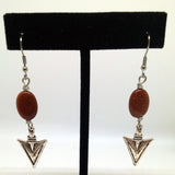 GOLDSTONE ARROWHEAD DANGLE EARRINGS-EARRINGS-JipsiJunk-JipsiJunk